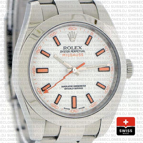 Rolex Milgauss White Dial 40mm 116400 Swiss Replica