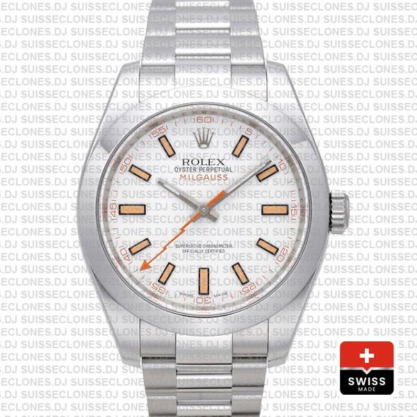 Rolex Milgauss Stainless Steel White Dial | Rolex Replica Watch