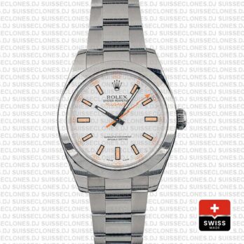 Rolex Milgauss Stainless Steel White Dial Rolex Replica Watch