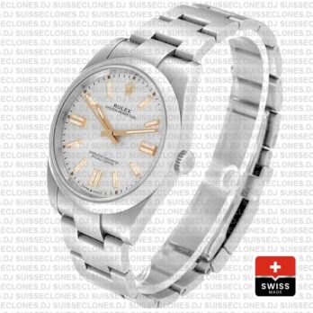 Rolex Oyster Perpetual 41mm Ref: 124300 Silver Dial 904l Steel Swiss Replica Superclone Watch
