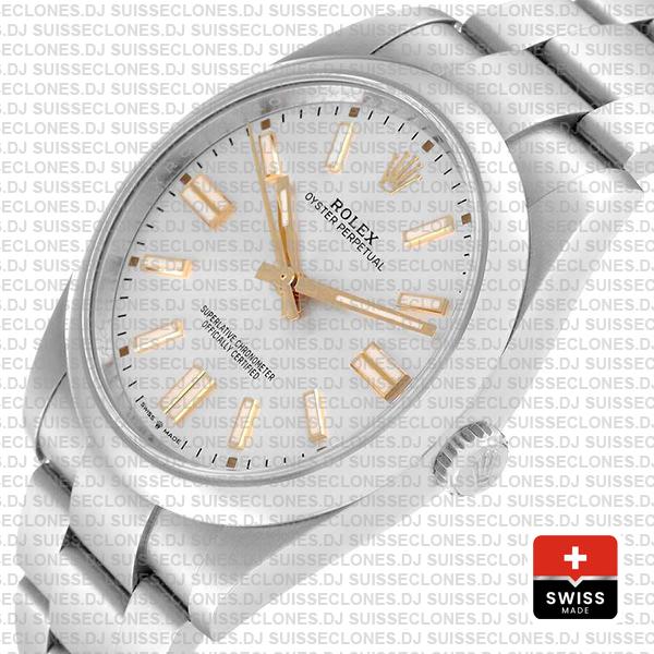 Rolex Oyster Perpetual 41mm Ref: 124300 Silver Dial 904l Steel Swiss Replica Superclone Watch
