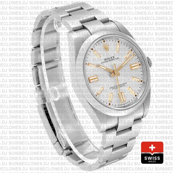 Rolex Oyster Perpetual 41mm Ref: 124300 Silver Dial 904l Steel Swiss Replica Superclone Watch
