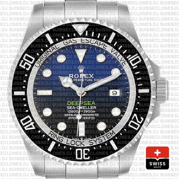 Rolex Sea-Dweller Deepsea D-Blue Blue-Black Dial 904L Steel 44mm Swiss Replica