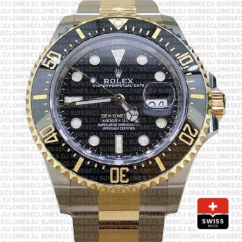 Rolex Sea-Dweller Deepsea Two Tone in 18k Yellow Gold 904L Stainless Steel Black Dial Replica Watch