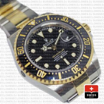 Rolex Sea-Dweller Deepsea Two Tone in 18k Yellow Gold 904L Stainless Steel Black Dial Rolex Replica Watch