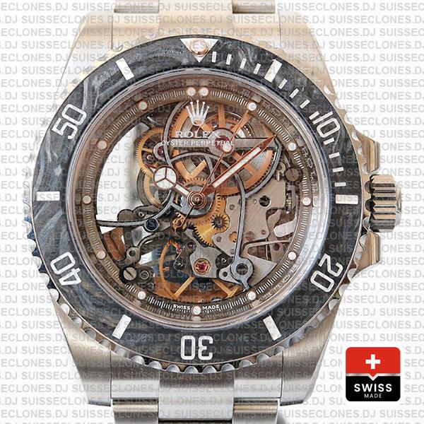 Artisans de Genève Andrea Pirlo Rolex Submariner Skeleton Forged Carbon Bezel Rolex Replica