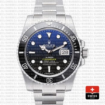 Rolex Submariner Blaken D-Blue Dial | 904L Steel Rolex Watch