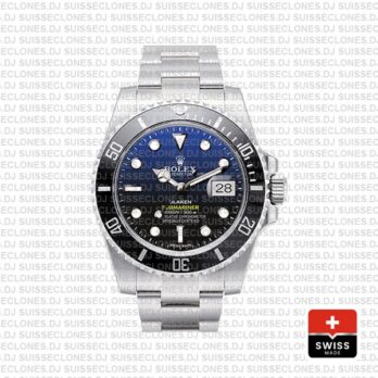 Rolex Submariner Blaken D-Blue Dial 904L Steel with Black Ceramic Bezel 40mm