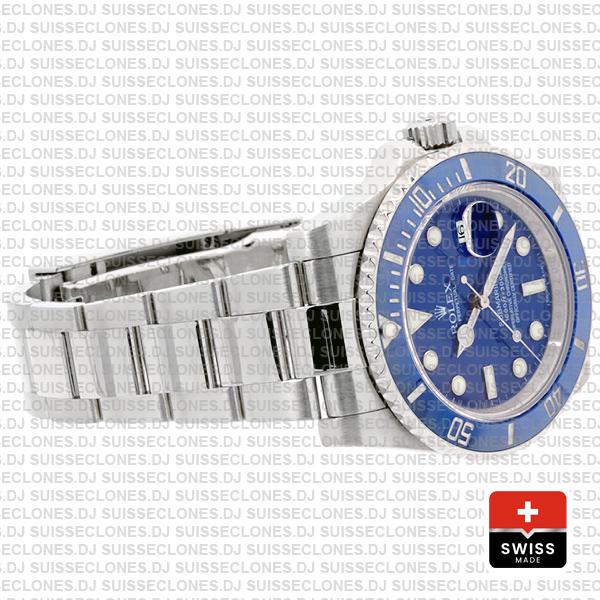 Rolex Submariner 18k White Gold Stainless Steel Blue Ceramic Bezel