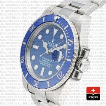 Rolex Submariner White Gold Blue Dial 40mm Replica Watch