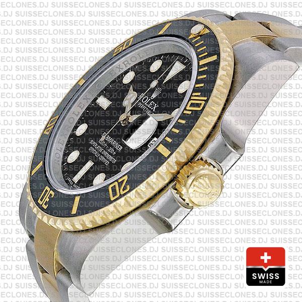 Rolex Submariner 2 Tone Black Dial Replica