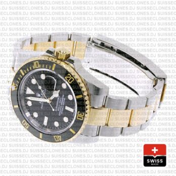 Rolex Oyster Perpetual Submariner 18K Yellow Gold 2 Tone 904L Steel Oyster Bracelet 40mm Replica