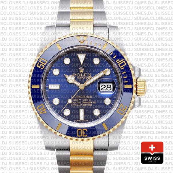 Rolex Submariner 2 Tone 18k Yellow Gold Blue Dial Replica