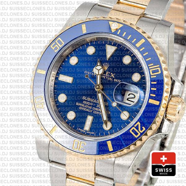 Rolex Submariner 2 Tone 18k Yellow Gold Blue Dial Replica