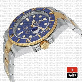 Rolex Submariner 2 Tone 18k Yellow Gold Blue Dial