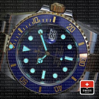 Rolex Submariner 2 Tone 18k Yellow Gold Blue Dial 40mm