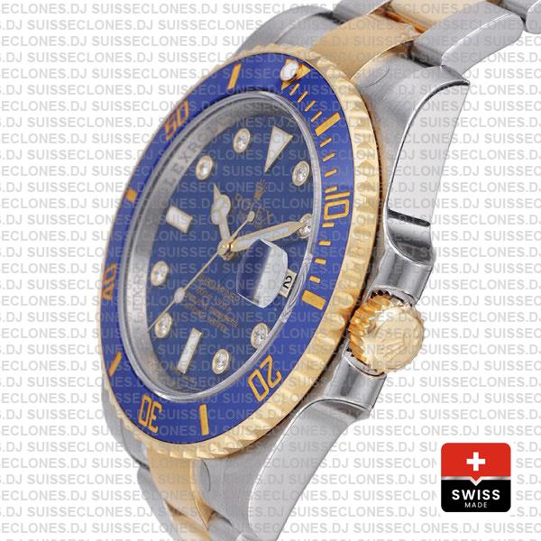 Rolex Submariner Yellow Gold 2 Tone Blue Dial Replica