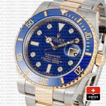 Rolex Submariner Yellow Gold 2 Tone Blue Dial