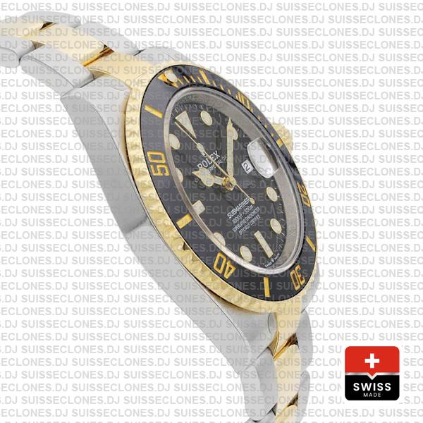 Rolex Submariner 2 Tone Black Dial 18K Yellow Gold Black Ceramic Bezel
