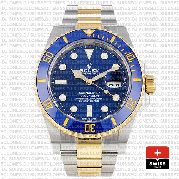 Rolex Submariner 41mm 2 Tone 904L Stainless Steel Blue Dial Blue Ceramic Bezel