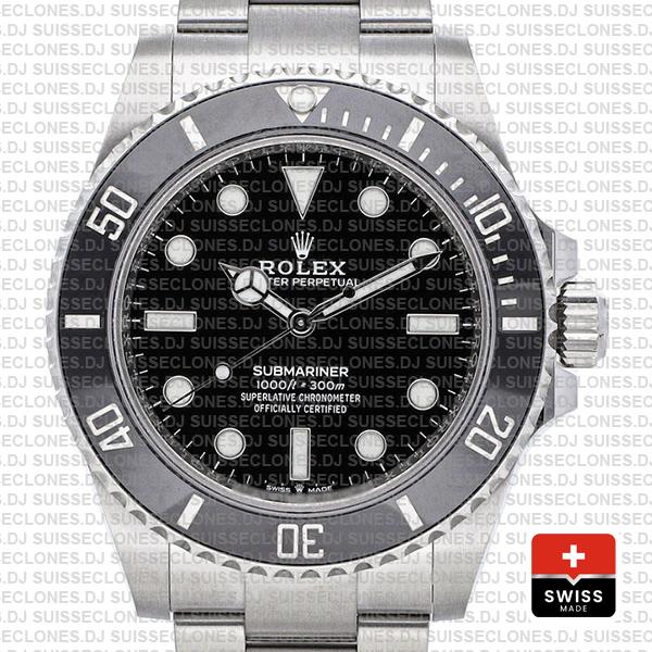 olex Submariner 904L Stainless Steel No Date Black Dial Ceramic Bezel