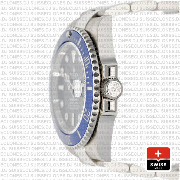 Rolex Submariner 18k White Gold Wrap Black Dial Blue Ceramic Bezel