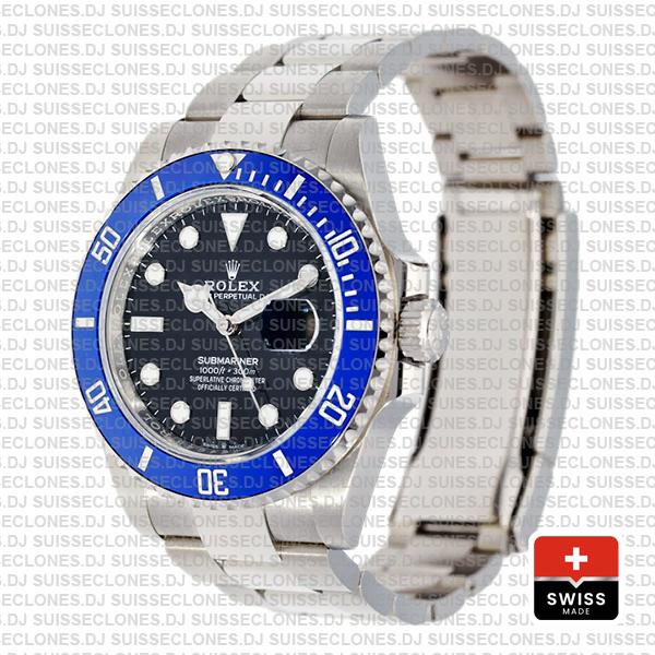 Rolex Submariner 18K White Gold Wrap 41mm 904L Steel