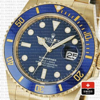 Rolex Submariner Gold Blue Ceramic Bezel