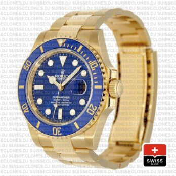 Rolex Submariner Gold Blue Ceramic Bezel Rolex Replica Watch