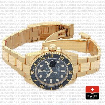 Rolex Submariner 18k Yellow Gold Date Watch