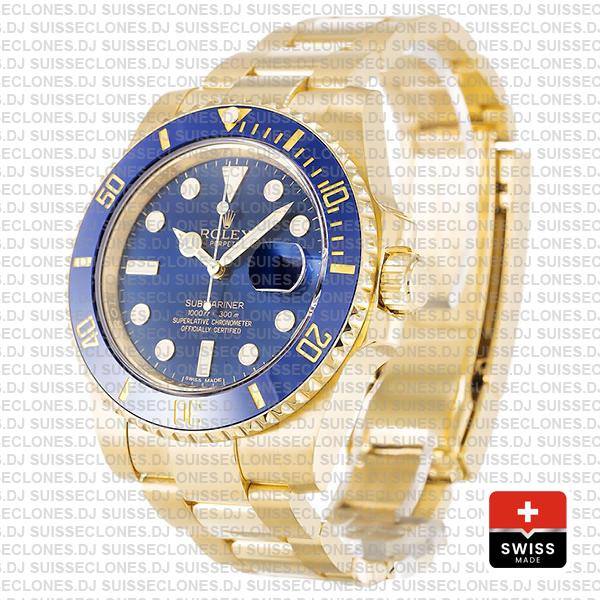 Rolex Submariner 18k Gold Blue Ceramic 40mm