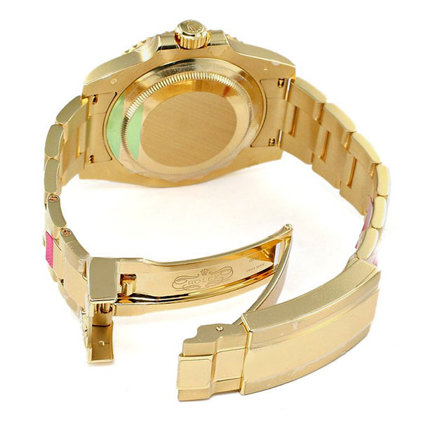 Oyster Perpetual Rolex Submariner 18k Yellow Gold Blue Ceramic Bezel Replica Watch