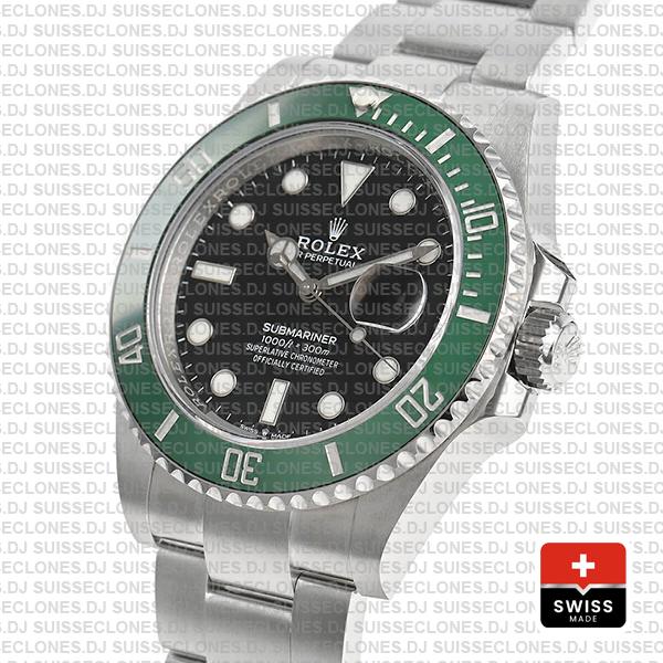 Rolex Submariner Green Ceramic Bezel Black Dial 41mm Rolex Replica Watch