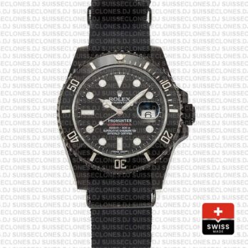 Rolex Submariner ProHunter 904L Steel DLC Black Dial NATO Strap Ceramic Bezel 40mm Swiss Replica Watch