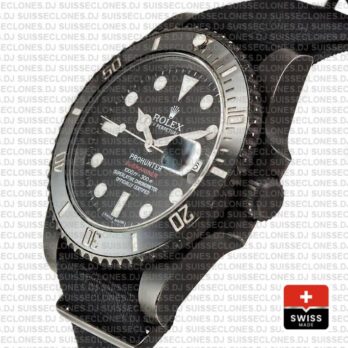 Rolex Submariner ProHunter 904L Steel DLC Black Dial NATO Strap Ceramic Bezel 40mm Swiss Replica Watch