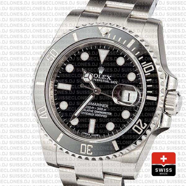 Rolex Oyster Perpetual Date Submariner Black Dial 40mm Ceramic Bezel 904L Steel Oyster Bracelet