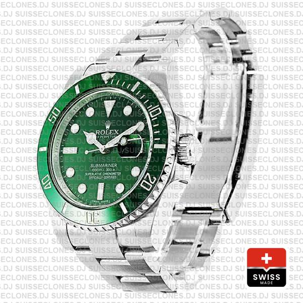 Rolex Submariner 904L Stainless Steel Green Dial Ceramic Bezel
