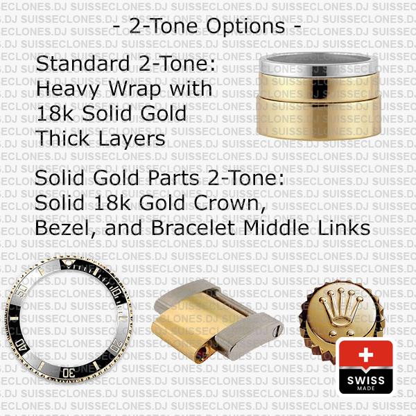 Rolex Submariner 41mm 2tone 904l Steel 18k Yellow Gold Wrap Black Dial Ceramic Bezel 126613ln Swiss Replica Watch