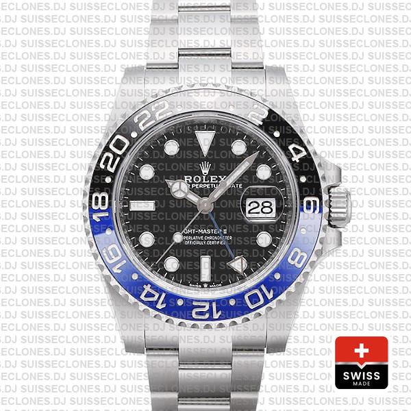 Rolex Gmt-master Ii Oyster Batman Blue/black Ceramic Bezel 904l Steel 40mm Ref.126710blnr Swiss Replica Supeclone Watch