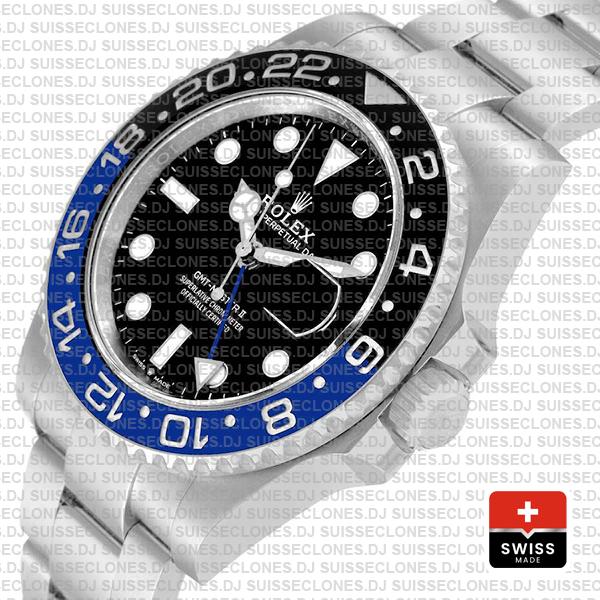 Rolex Gmt-master Ii Oyster Batman Blue/black Ceramic Bezel 904l Steel 40mm Ref.126710blnr Swiss Replica Supeclone Watch
