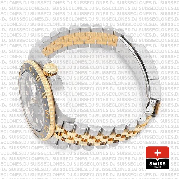 Rolex Gmt-master Ii 2-tone Jubilee 18k Yellow Gold 904l Steel Black Dial Ceramic Bezel 40mm Ref:126713grnr Swiss Replica Superclone Watch