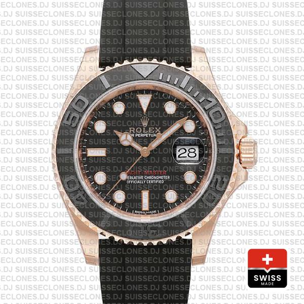 Rolex Yacht-Master Rose Gold Black Dial | Rolex Replica Watch