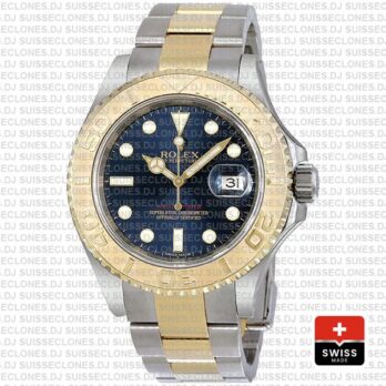 Rolex Yacht-Master 18k Yellow Gold Two-Tone, Stainless Steel in Blue Dial with Oyster Bracelet