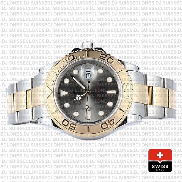 Rolex Yacht-Master 18k Yellow Gold Two-Tone 904L Steel Bracelet with Slate Grey Dial Luminous Markers 40mm
