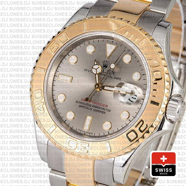 Rolex Yacht-Master 18k Yellow Gold Two-Tone 904L Steel Bracelet with Slate Grey Dial Luminous Markers 40mm