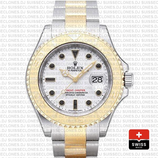 Rolex Yacht-Master Yellow Gold Two-Tone White Dial Swiss Replica Watch