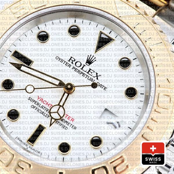 Rolex Oyster Perpetual Yacht-Master Two-Tone White Dial 40mm in Oystersteel & 18k Yellow Gold Bracelet Rolex Replica