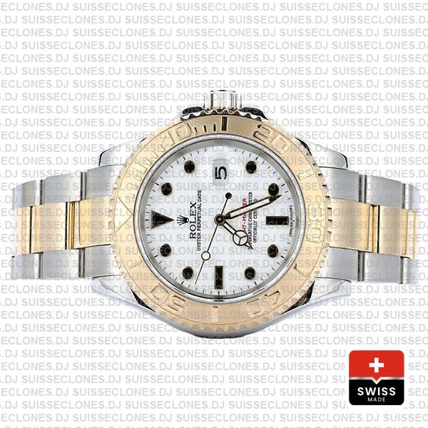 Rolex Yacht-Master Yellow Gold Two-Tone White Dial Swiss Replica Watch