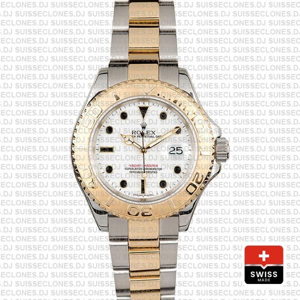 Rolex Yacht-Master Yellow Gold Two-Tone White Dial Swiss Replica Watch