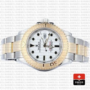 Rolex Oyster Perpetual Yacht-Master Two-Tone White Dial 40mm in Oystersteel & 18k Yellow Gold Bracelet Rolex Replica